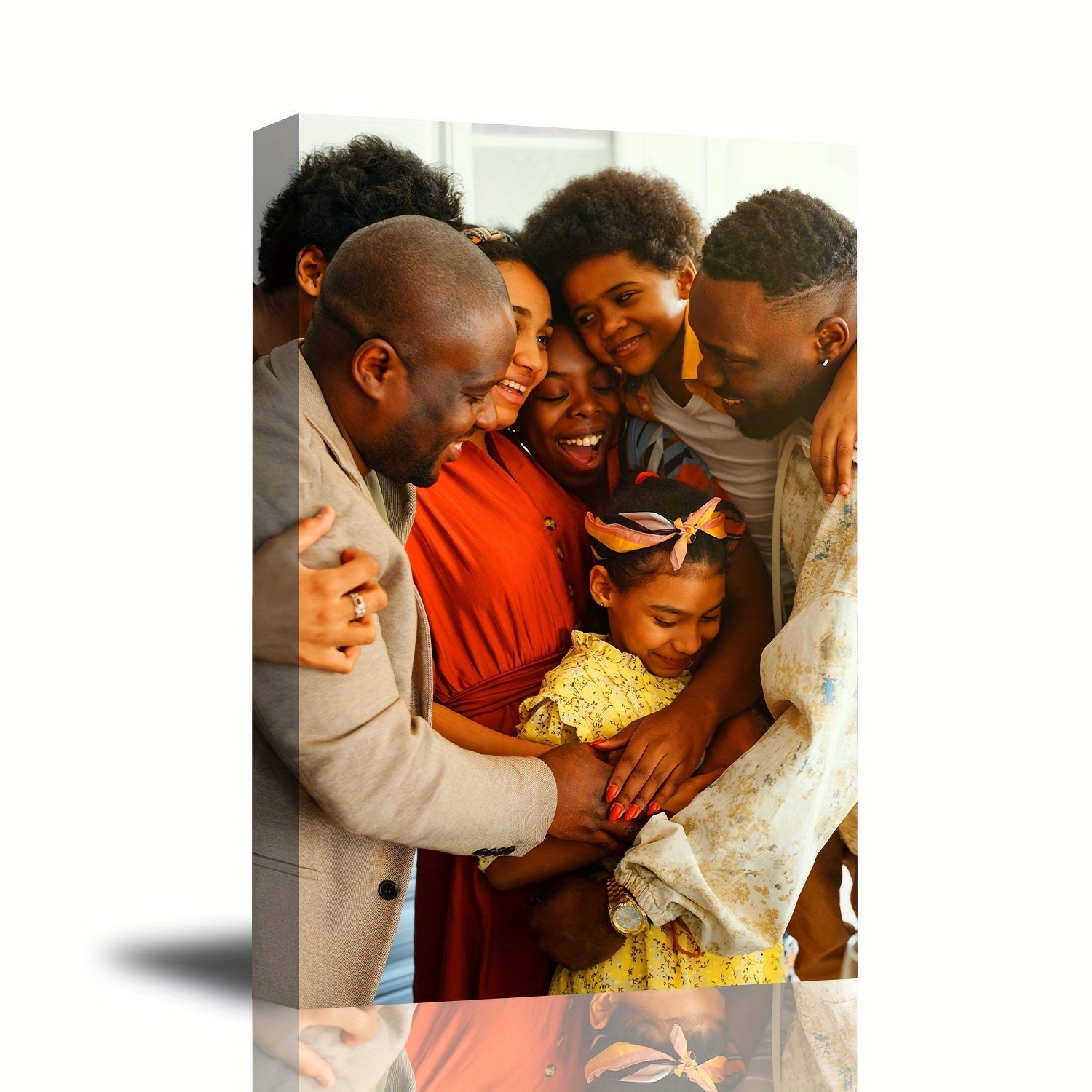 Personalized Wooden Framed Canvas Print for Family Photos Wall Art for Living Room Bedroom Bathroom