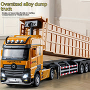 Large Yellow Alloy Construction Truck Toy for Boys Winter-Ready Heavy-Duty Dump Semi-Trailer