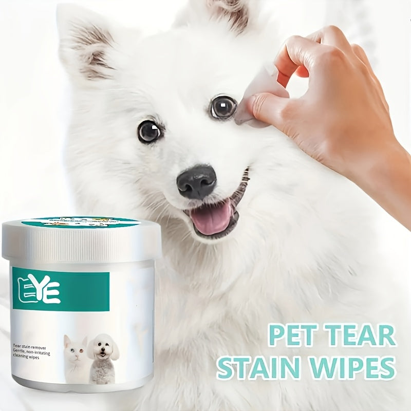 Pet Eye Wipes for Dogs and Cats 130 Gentle Tear Stain Remover Pads Safe Daily Cleaning