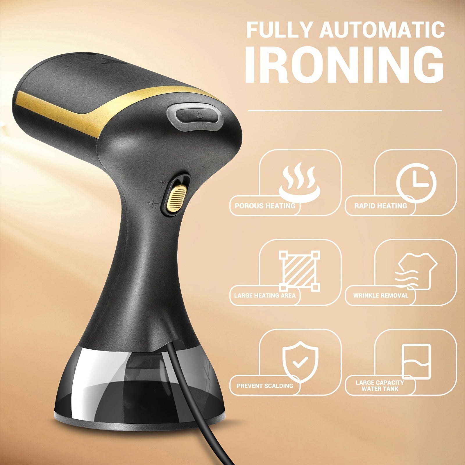 Handheld Garment Steamer 1500W Portable Iron with 300ml Water Tank for Home Travel