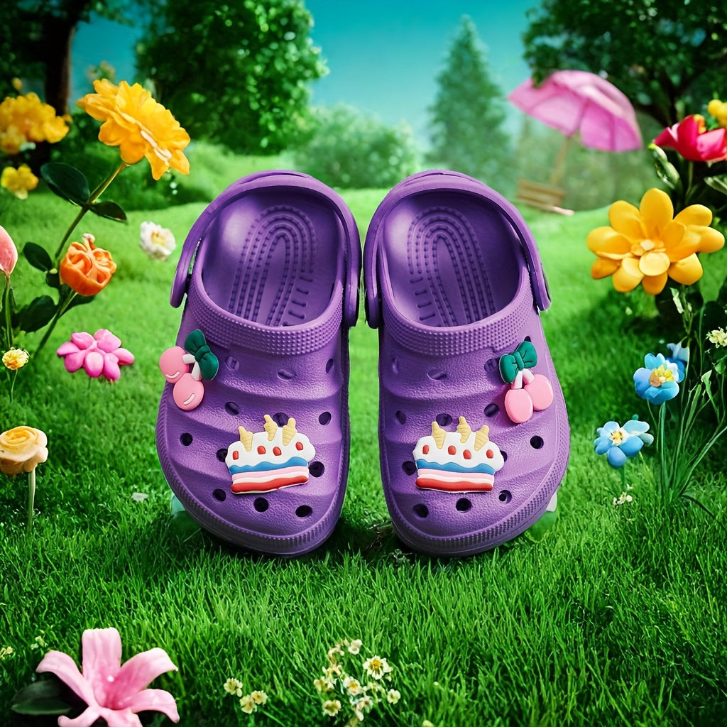 Girls Cartoon Clogs Breathable Quick-Drying Anti-Slip Indoor Outdoor Casual Shoes