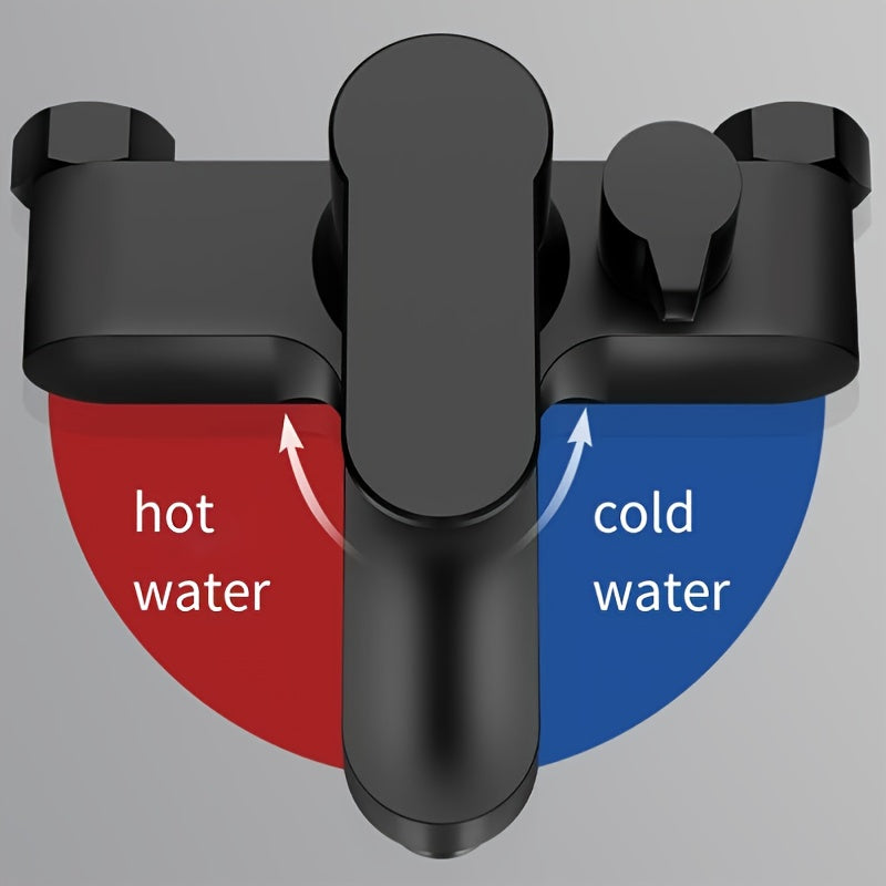 Black Copper Alloy Shower Mixer Valve Single Hole Brushed Finish