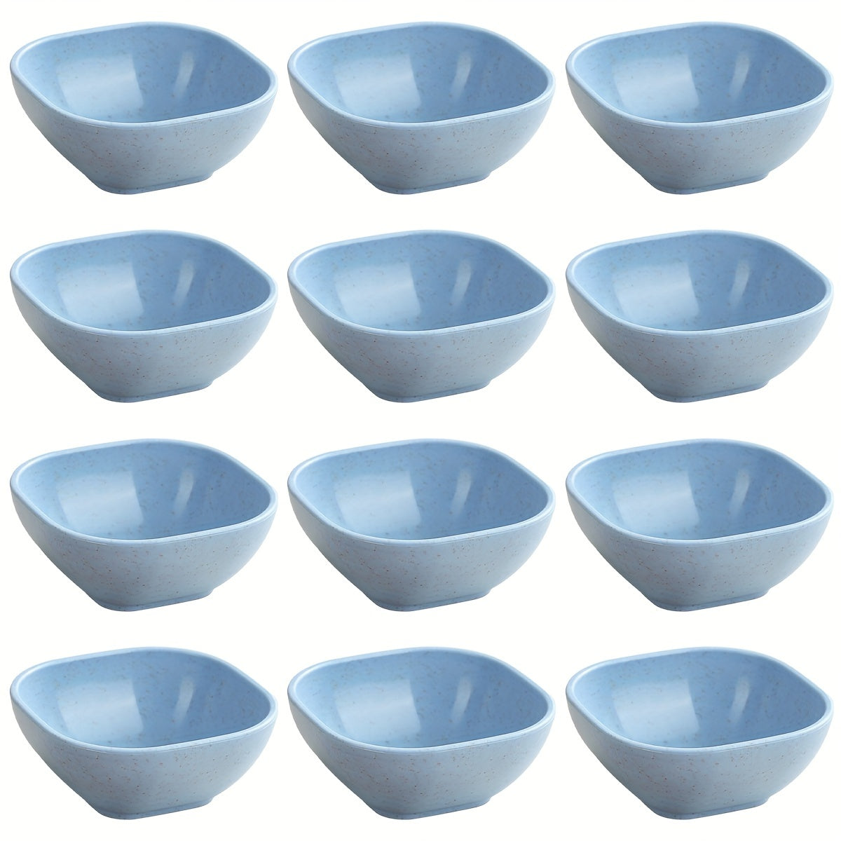Set of 6 Square Dessert Bowls 9.65cm Polypropylene Condiment Side Dish Storage