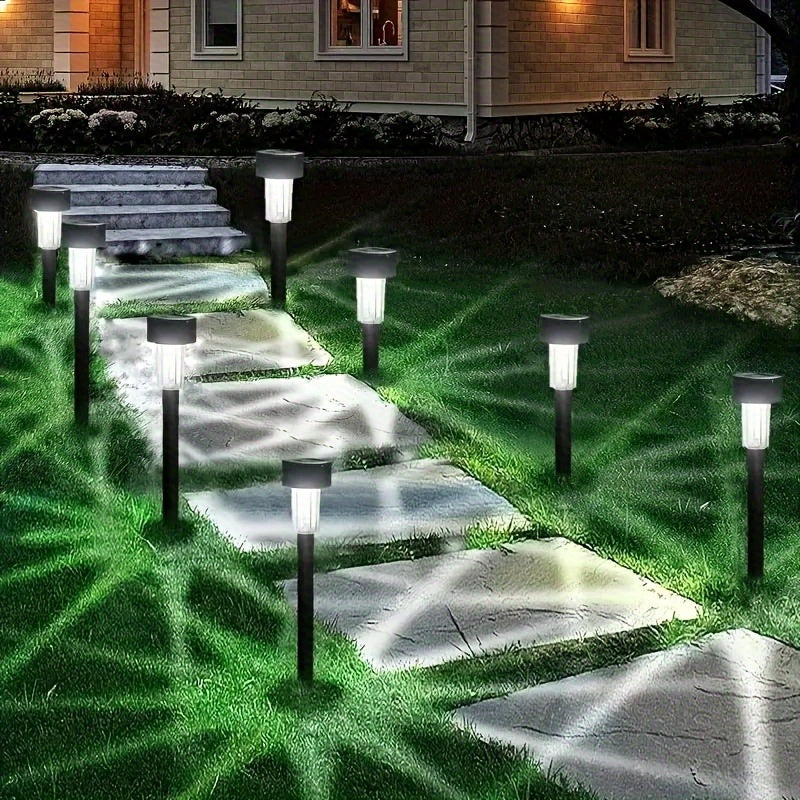 10-Pack Solar Pathway Lights Outdoor Landscape Garden Lawn Driveway Pathway Lighting