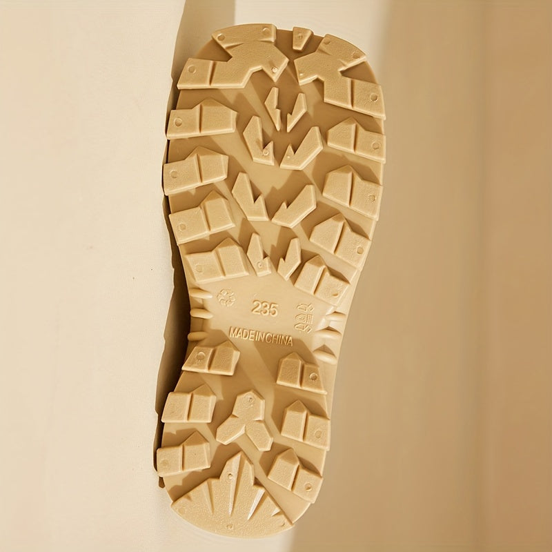 Women's Solid Color Short Boots Casual Slip-On Platform Ankle Boots