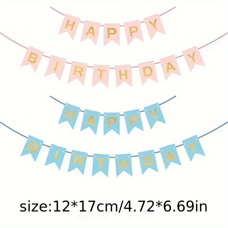 Banderín de banderines de cumpleaños de Gilt Happy Birthday Dovetail para decoración de fiestas de cumpleaños