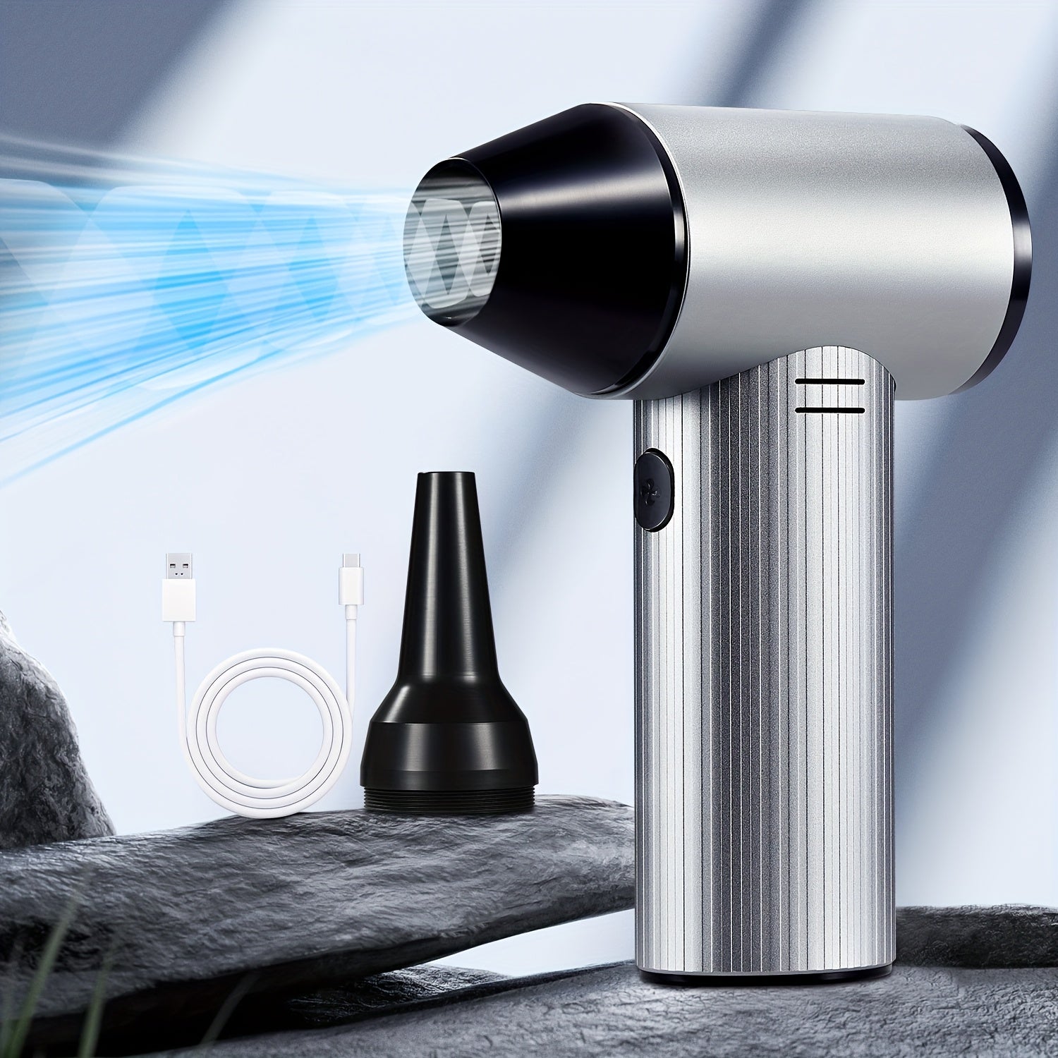 300,000 RPM Electric Air Duster Cordless 3-Speed High-Power Motor Rechargeable Metal Blower for Cleaning Keyboards Cars Home