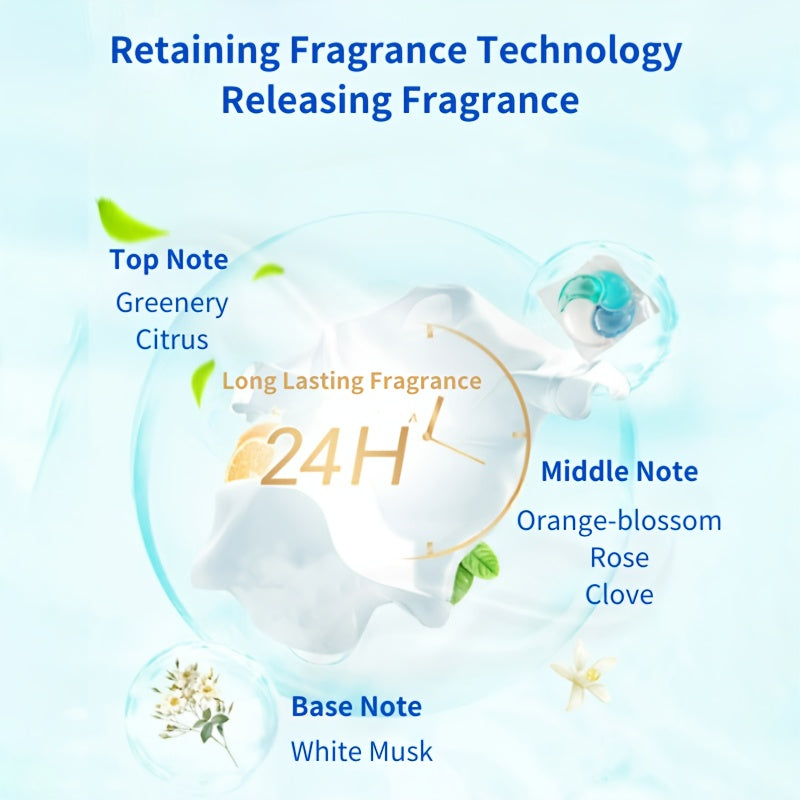 4in1 Laundry Detergent Pods Pack of 7 or 30 for Strong Cleaning and Long-Lasting Fragrance