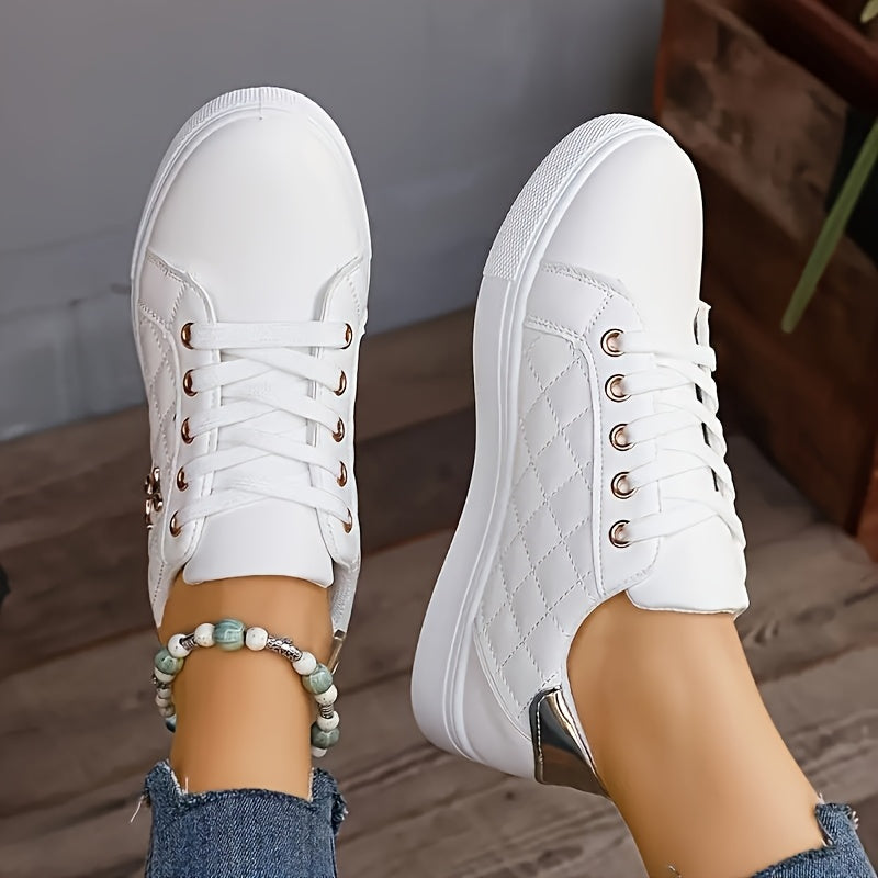 Women's White Casual Sports Shoes for Spring and Summer Travel