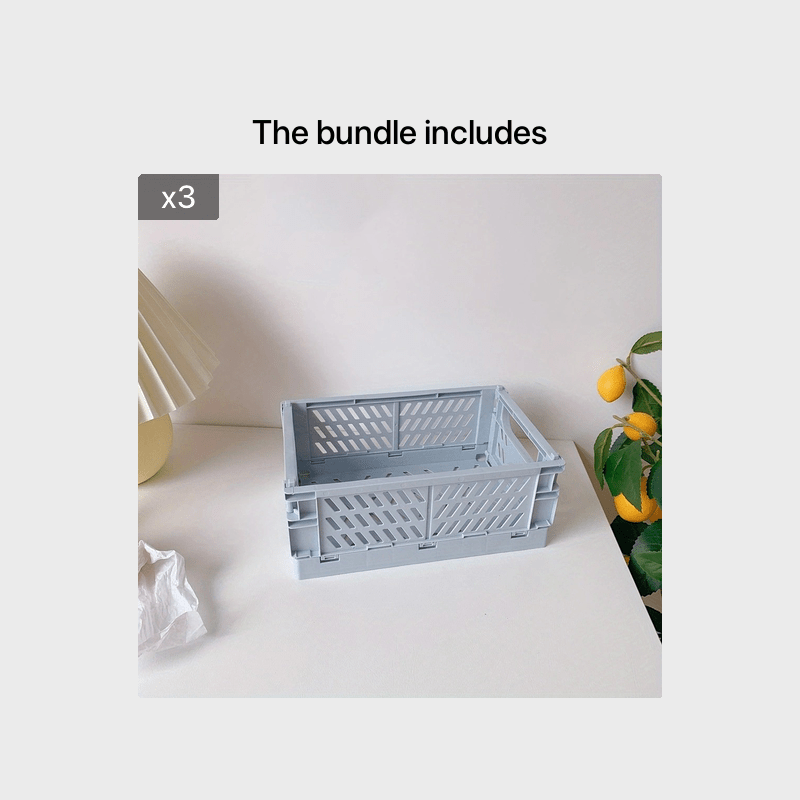 Мини-складная пластиковая коробка для хранения для организации рабочего стола и дома