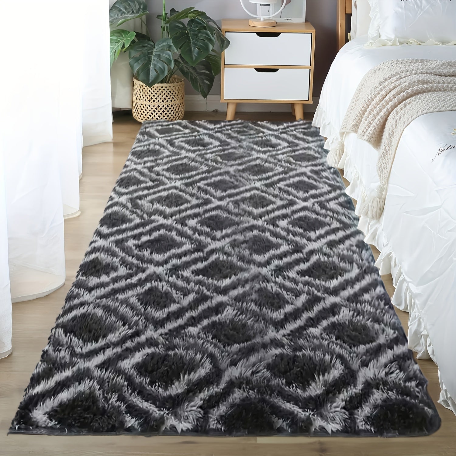 Soft Plush Drum Carpet Area Rug Non-Slip Washable Fabric Bedroom Living Room Dorm Decor