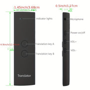 Black Portable Voice Translator Device with 69 Languages, Wireless, Rechargeable