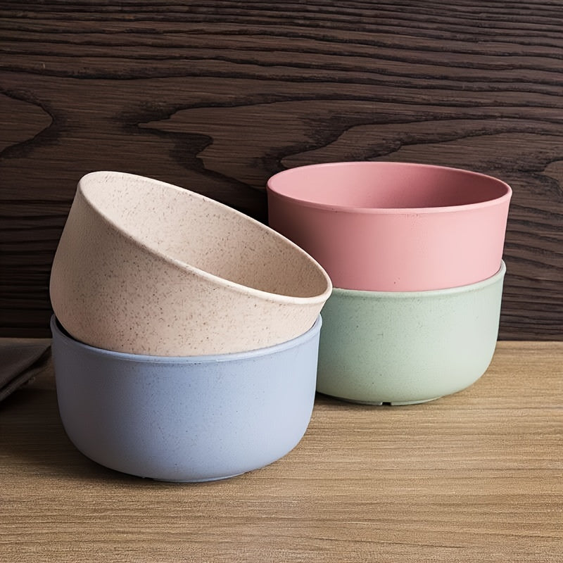 4-Piece Plastic Tableware Set Reusable Bowls for Dining, Camping, Picnic