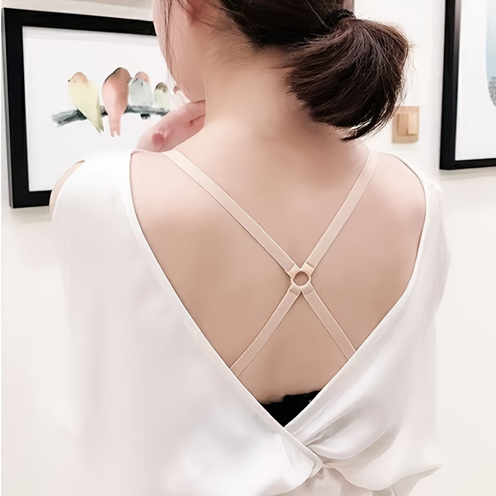 Adjustable Nylon Shoulder Straps for Women's Lingerie and Underwear Non-Slip Cross-Back Bra Straps