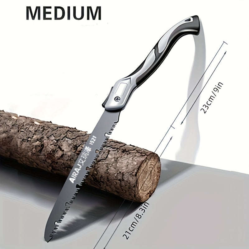 Folding Steel Saw with Anti-Slip Handle for Outdoor Use, Three Sizes