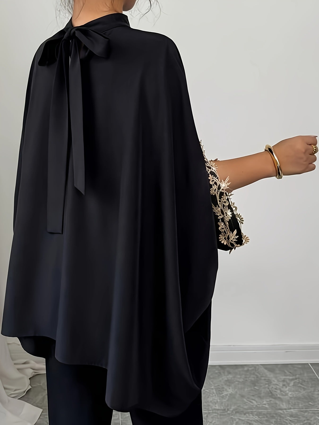 Plus o'lcham ayollar bluzasi qora puffed sleeve yozgi kundalik ko'ylak