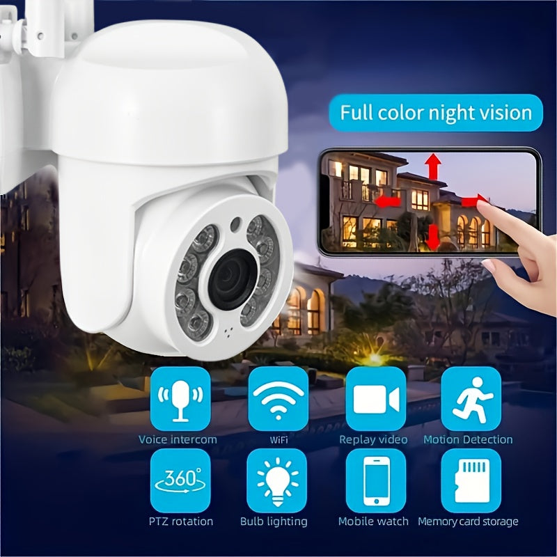 Wireless Security Camera 1080P HD Waterproof IP66 Motion Detection Two-Way Audio