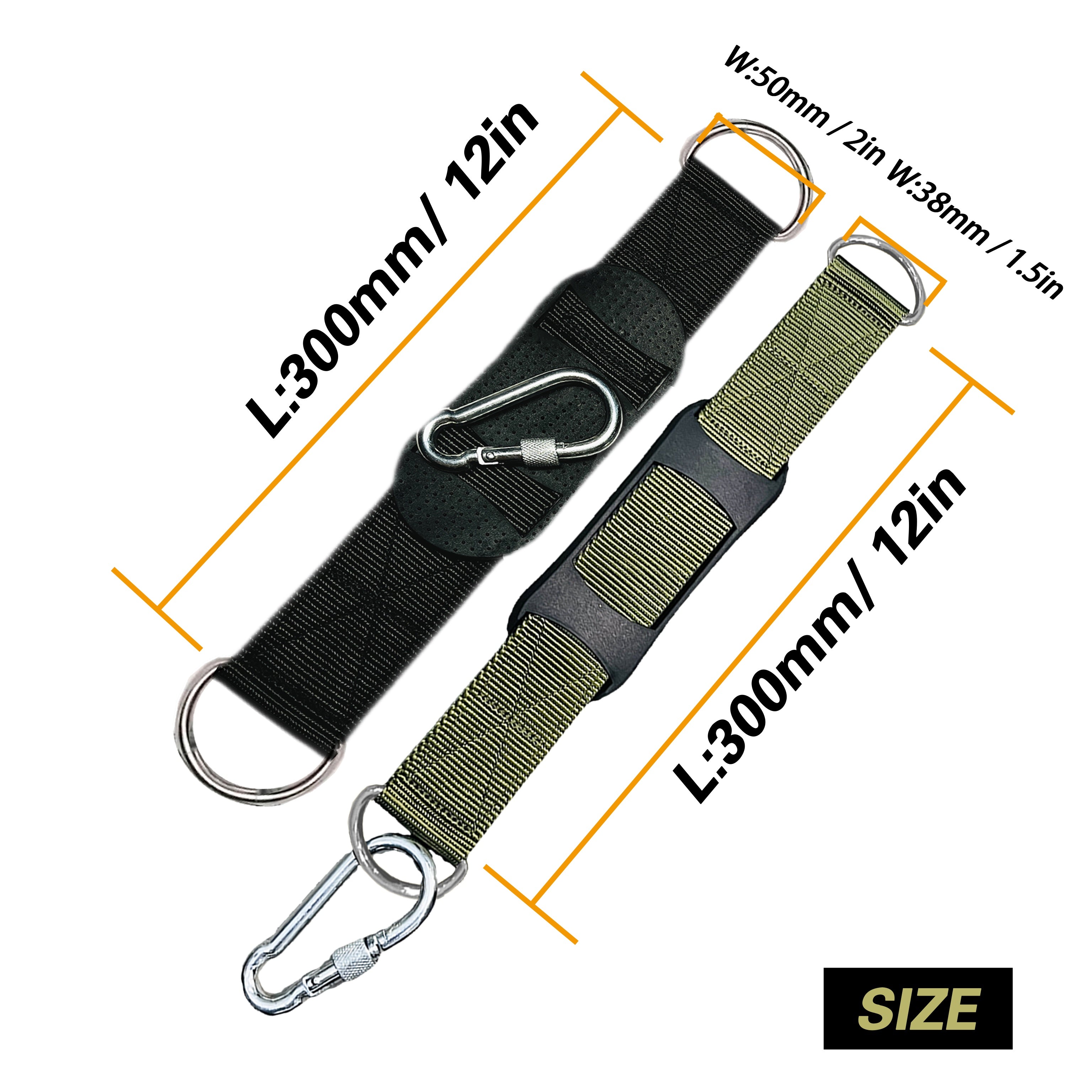 2pcs Tree Swing Straps Hanging Kit Nylon Outdoor Hammock Tire Saucer Green Black