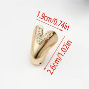 Women Metallic Small Toe Protectors Crystal V-Shaped Heel Toe Caps