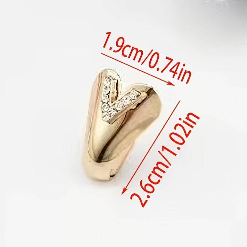 Women Metallic Small Toe Protectors Crystal V-Shaped Heel Toe Caps