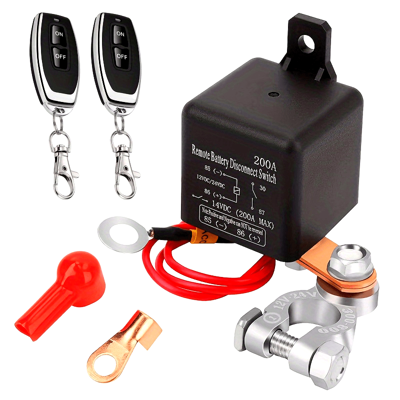 Heavy-Duty 200A Remote Car Battery Disconnect Switch 12V with Copper Contacts