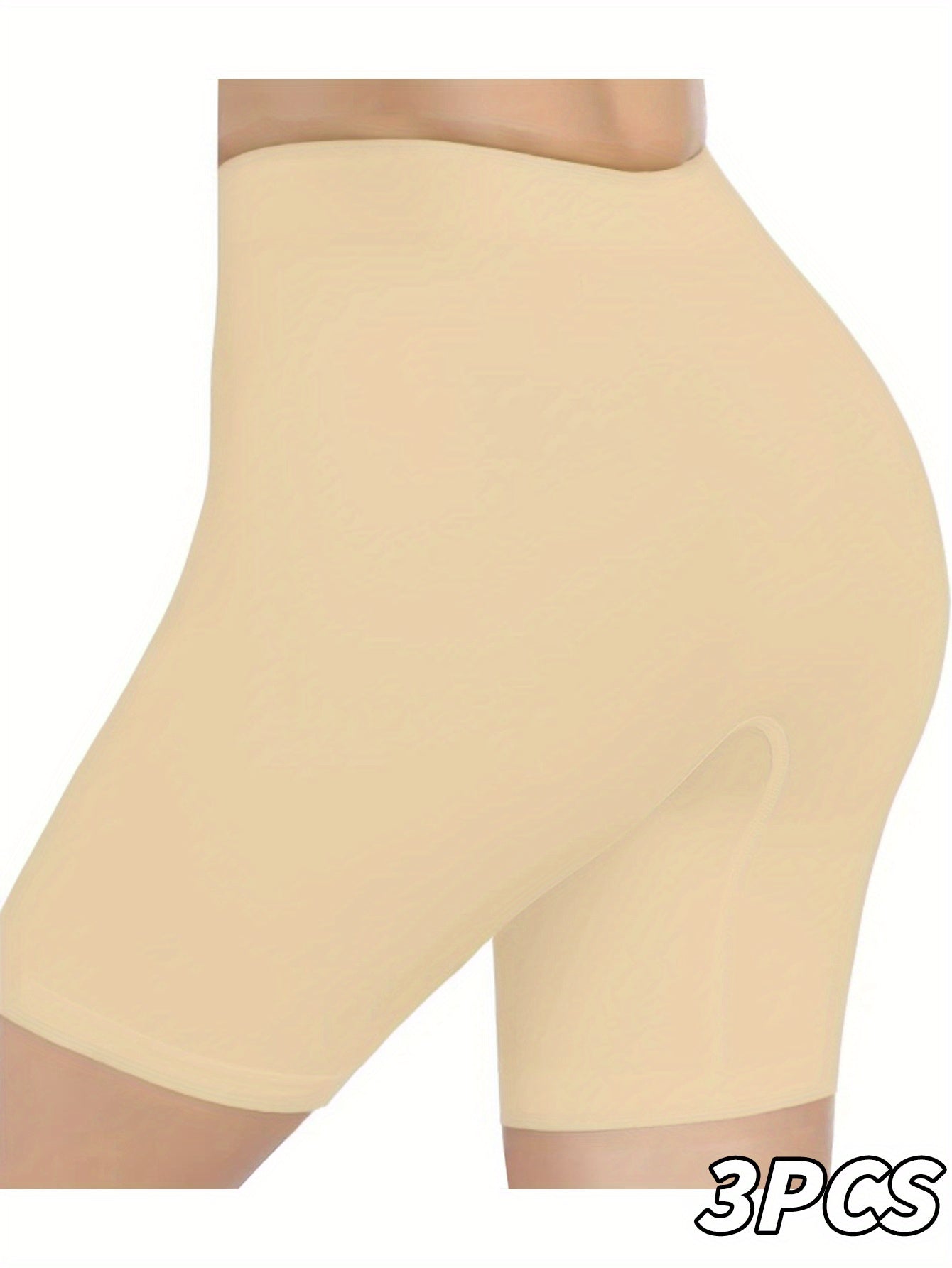 Women's Seamless High-Waisted Tummy Control Shorts 3 Pack Black Brown Beige