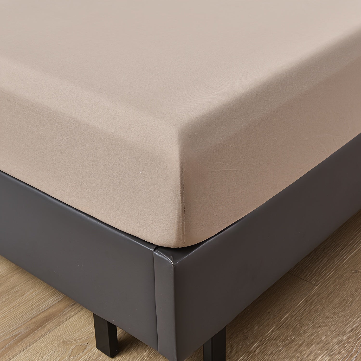 Sábanas ajustables 3 en 1 color beige claro con fundas de almohada, transpirables y suaves para dormitorio y habitación de invitados