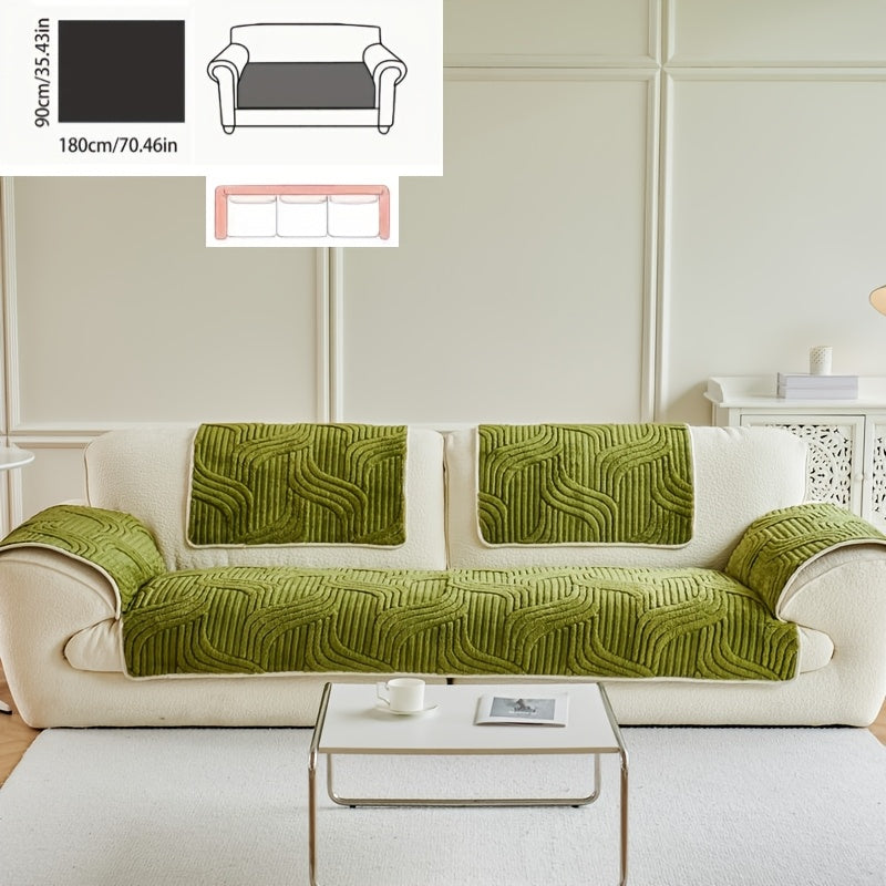 Klassik Stripe Divan qopqog'i, sirpanmaydigan, itga do'st polyester himoya, kreslo, divan, 3-4 o'rinli bo'lakli bo'lak