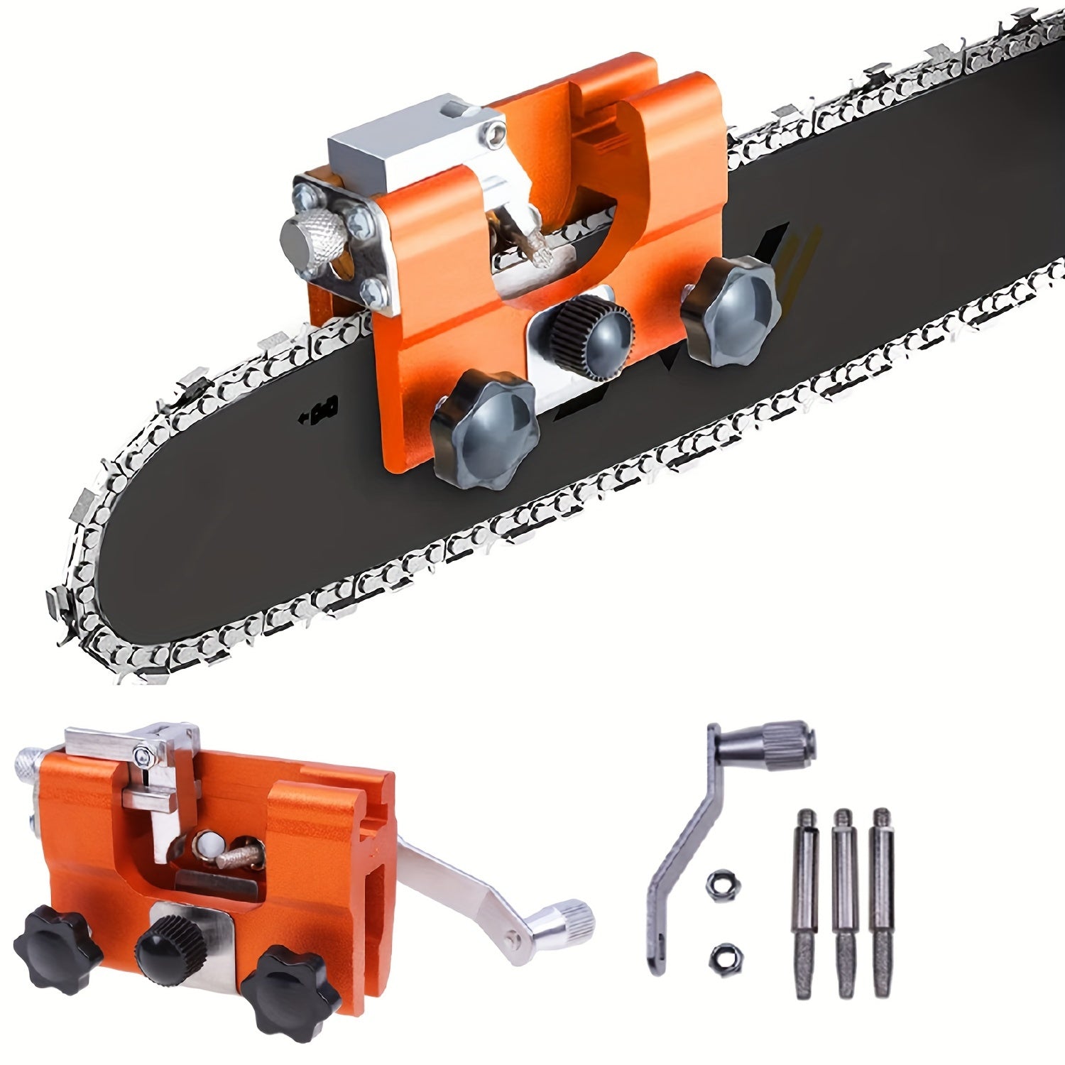 Hand-Crank Chainsaw Sharpener for Blades 20.32-55.88cm Outdoor Equipment