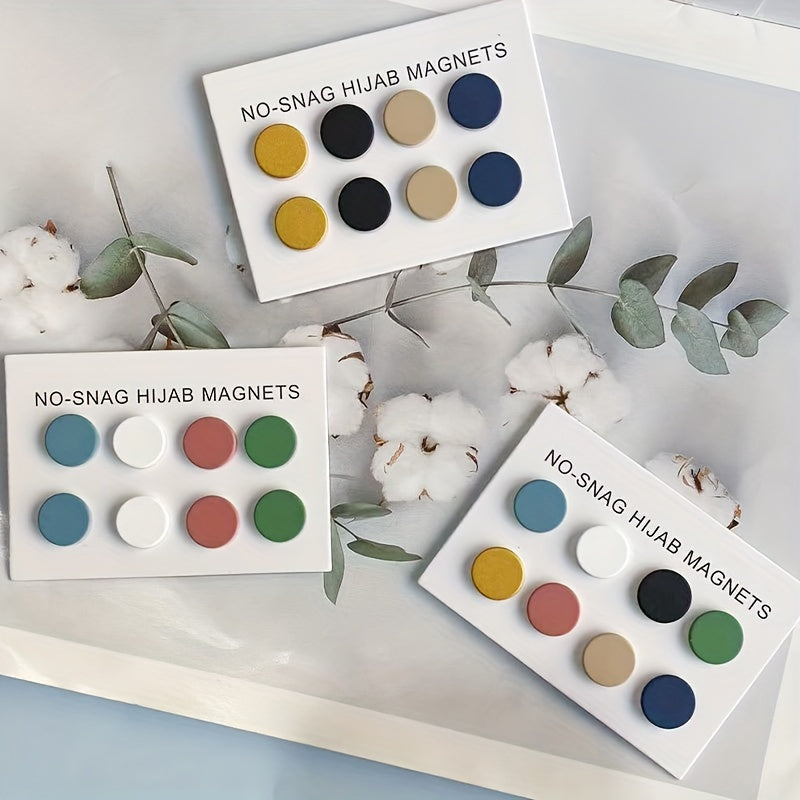 8 dona matli magnitli hijab pinlari ayollar uchun nafis sharf kliplar, xavfsiz va zamonaviy