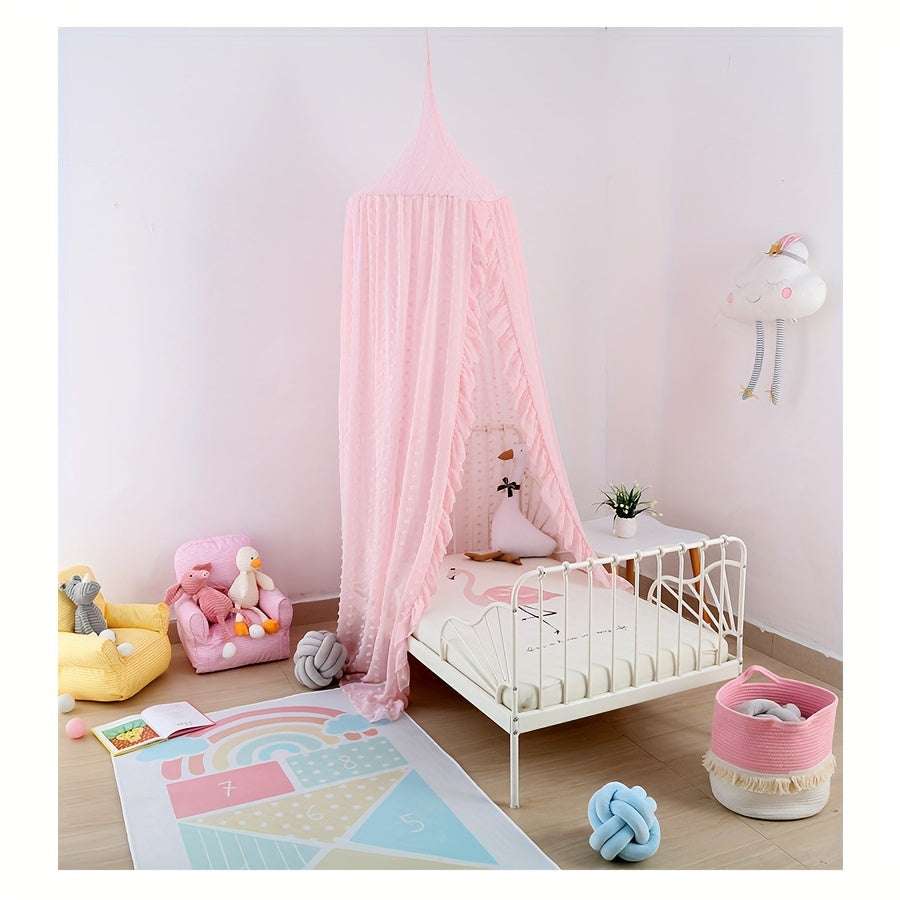 Mosquitero para cuna infantil con cortina de encaje de chiffon en forma de cúpula para rincón de lectura o cama