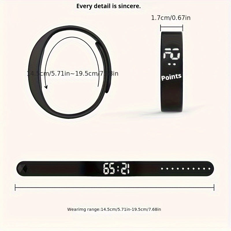 Digital Sport Watch with Silicone Strap USB Charging Alarm Timer Vibration Calorie Monitoring Water-Resistant