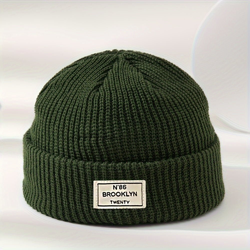 Teen Knit Beanie with Trendy Label Design, Lightweight, Machine Washable