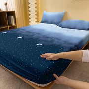Starry Night Brushed Fitted Sheet Polyester Deep Pocket Bed Sheet for Bedroom and Guest Room