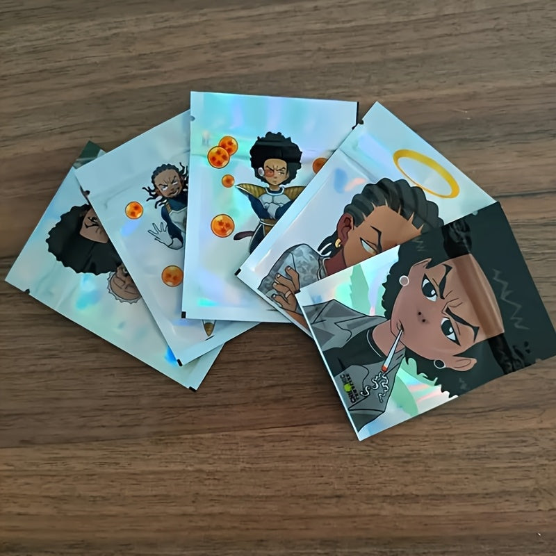 Reusable Laser Ziplock Bags Pack of 20/50 Waterproof Odor Resistant Polyester Pouches for Party Favors