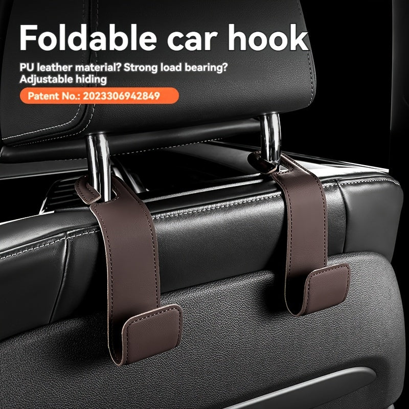 Универсальный крючок для автомобильных сидений из PU-кожи с скрытым отделением, органайзер для хранения и нагрузки