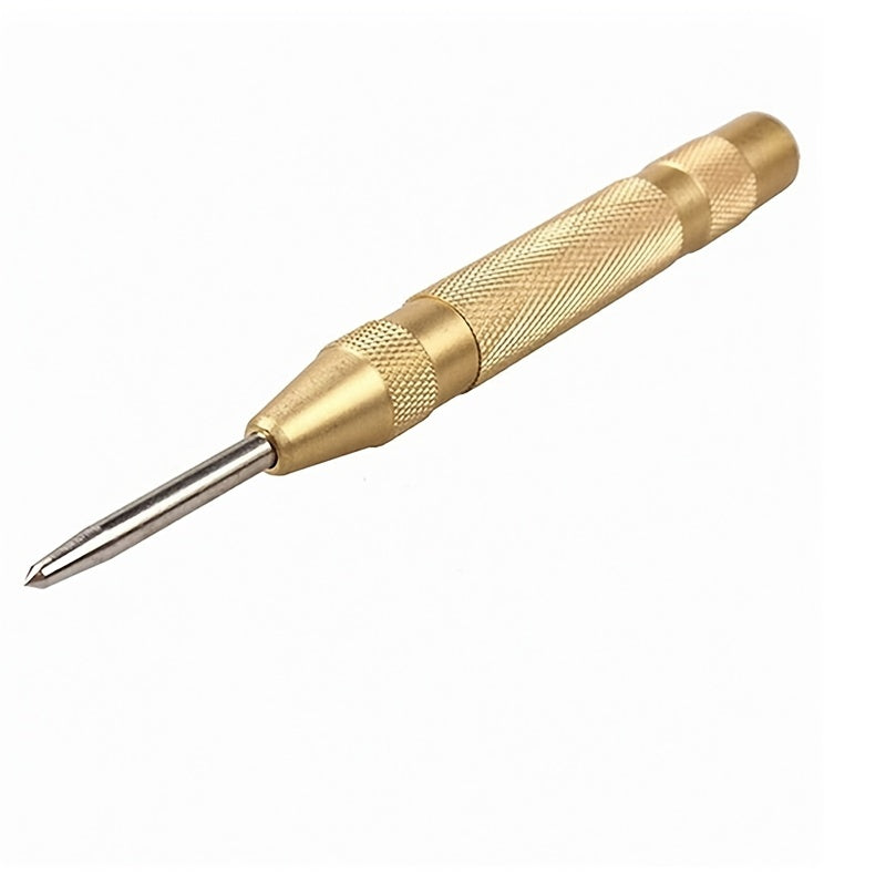 5-Inch Spring Loaded Center Punch Tool for Starting Holes  Treats Metal Wood