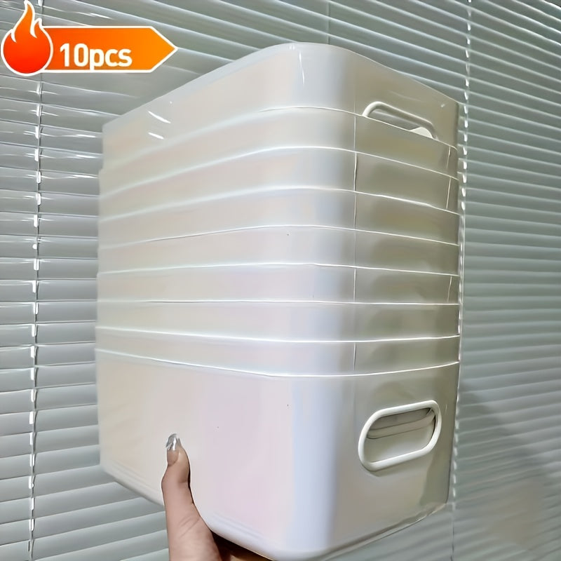 5 yoki 10 ta Premium Saqlash Qutilari - Oshxona, Hammom va Yotoqxona uchun Tashkil qilish uchun Mos Binochalar - Kosmetika, Snacklar va Boshqalar uchun Kuchli, BPA-Siz, To'plangan Plastik Idishlar