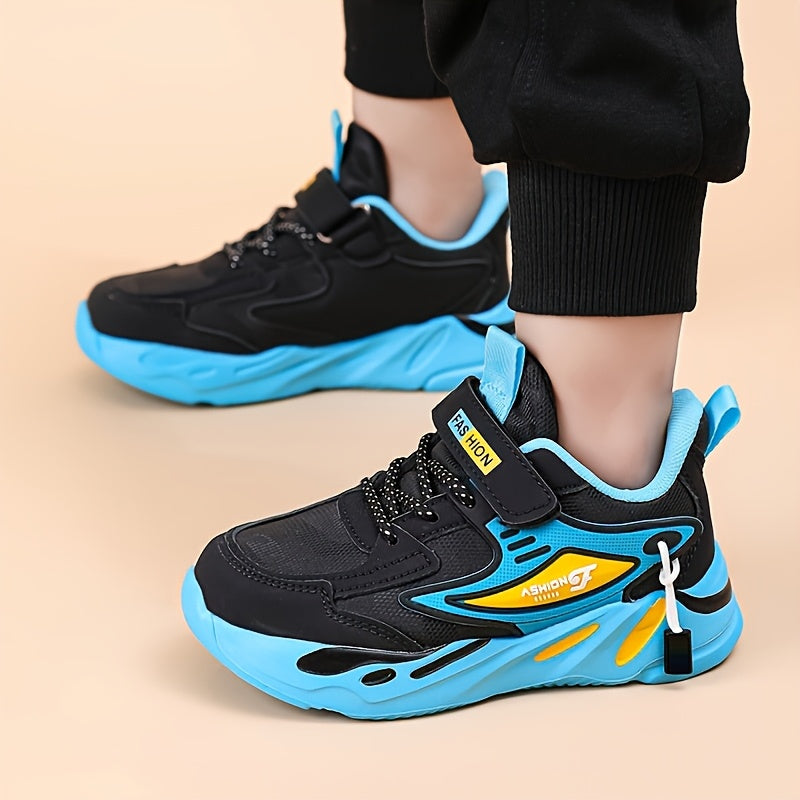 Unisex Geometric Pattern Sneakers for Kids Under 14 with PU Upper EVA Sole and Fabric Insole