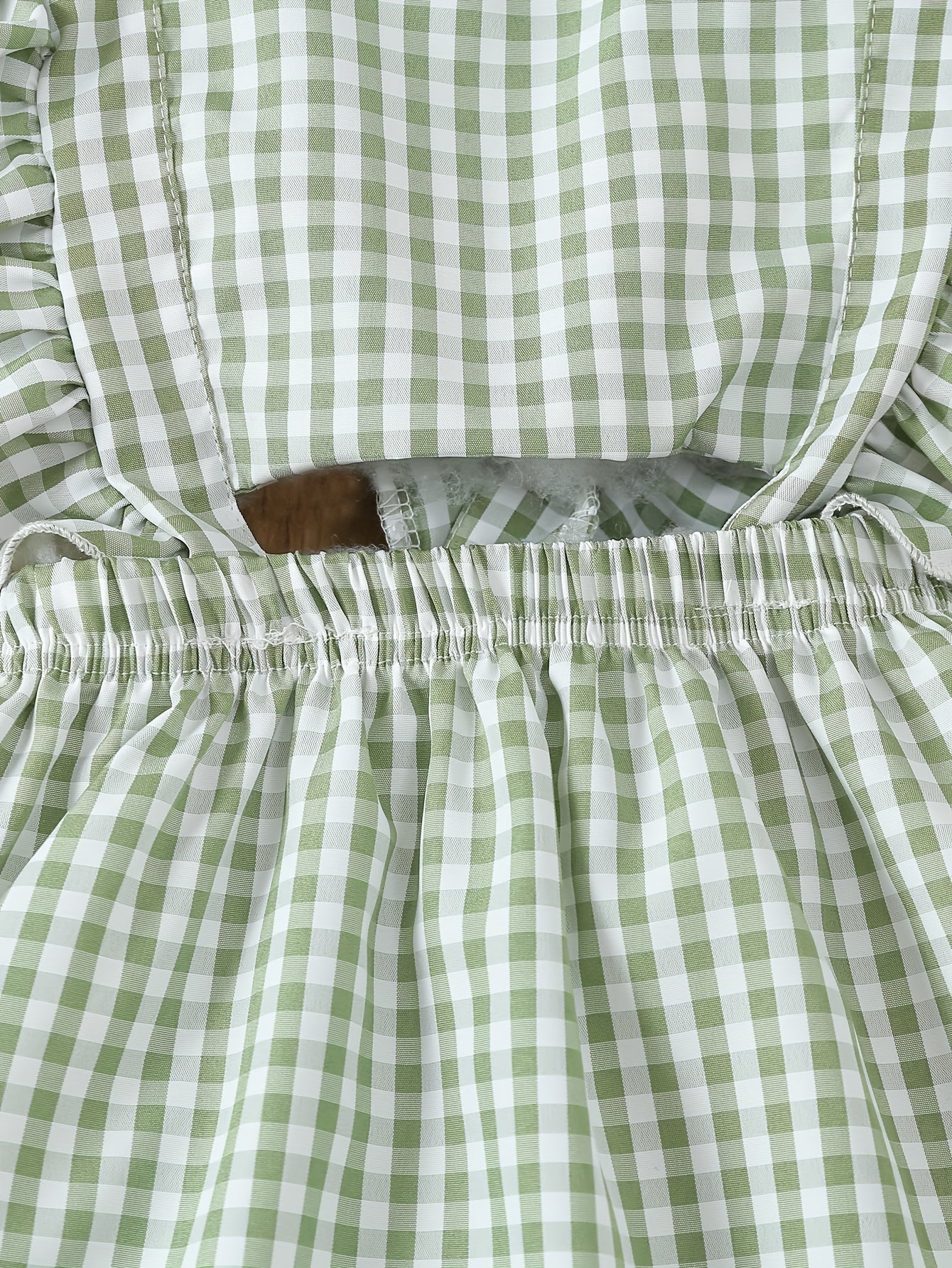 Kids' Summer Plaid Dress with Ruffle Sleeves for Children