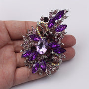 Vintage Rhinestone Brooch Pin with Irregular Flower Design