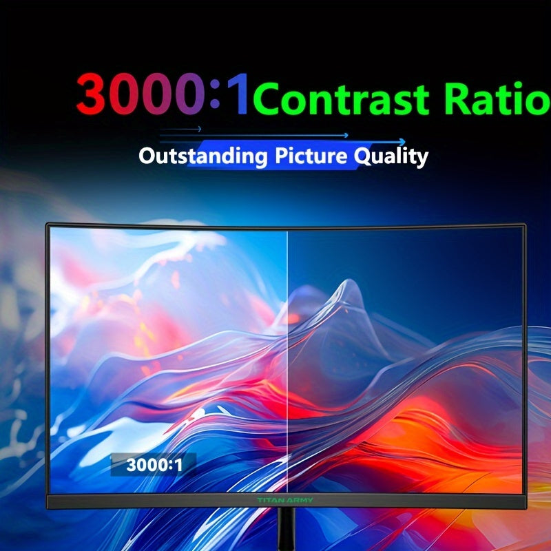 Curved Gaming Monitor 23.6 Inch 2K 180Hz HDR10 FreeSync SRGB Desktop Mount