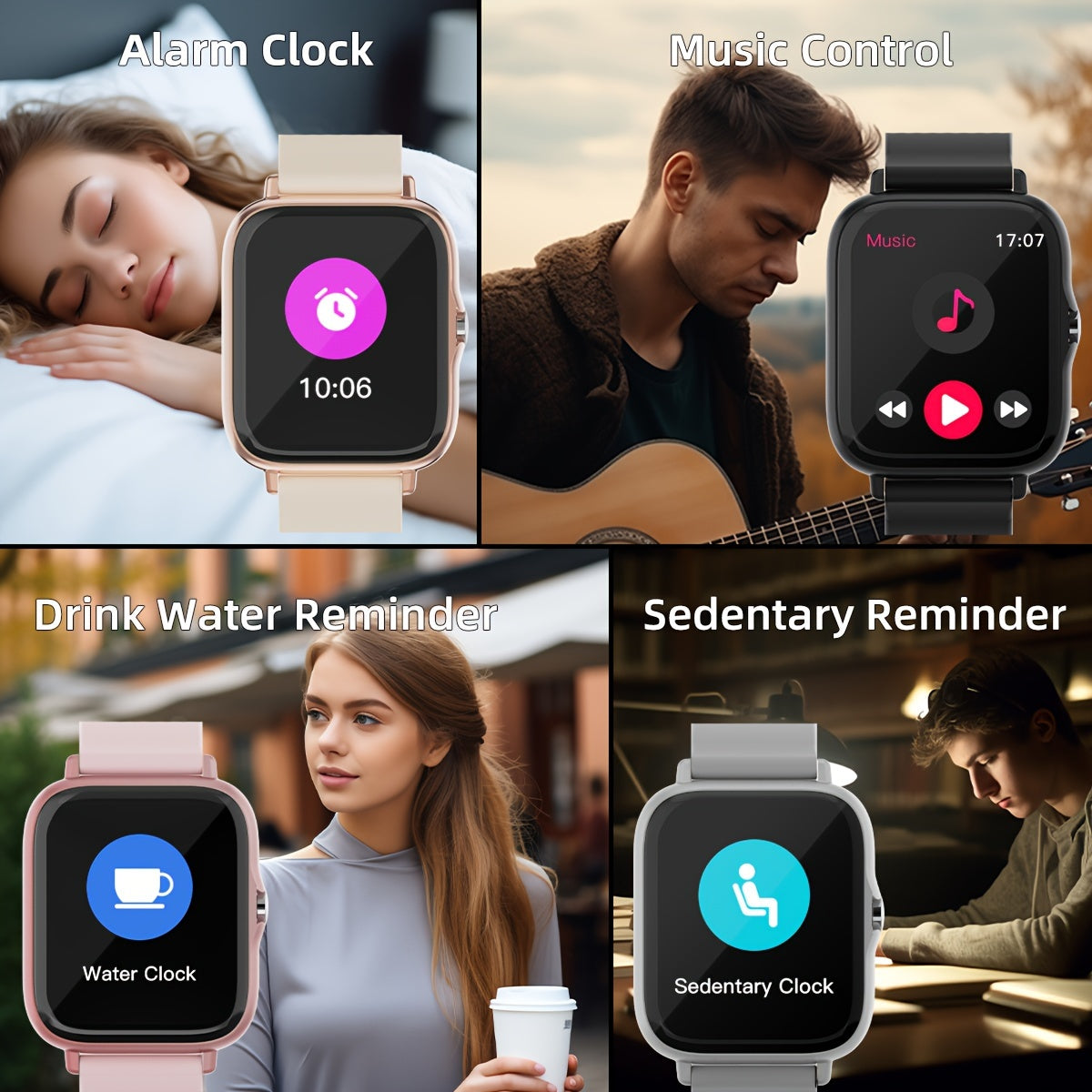 Smart Watch with 4.65cm Touch Screen Multi-Sport Modes Music Control Remote Camera Wireless Calling Pedometer for IOS