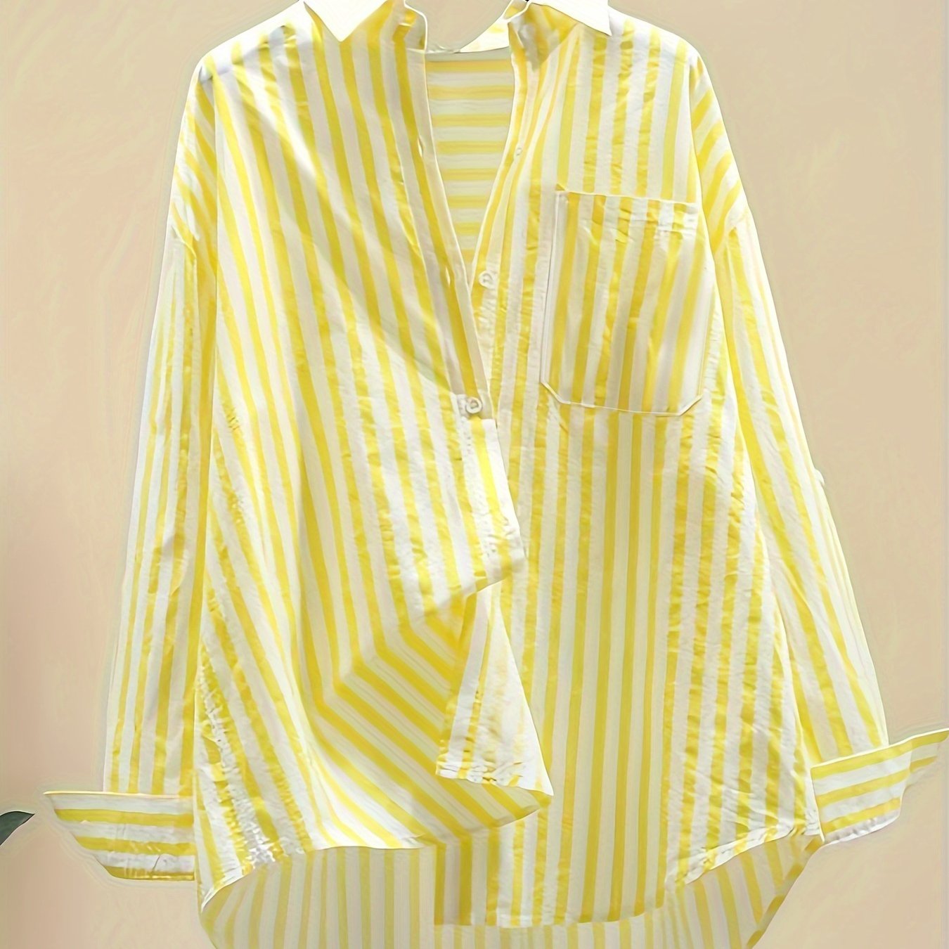 Women's Striped Polyester Shirt Long Sleeve Casual Vacation Sun Protection