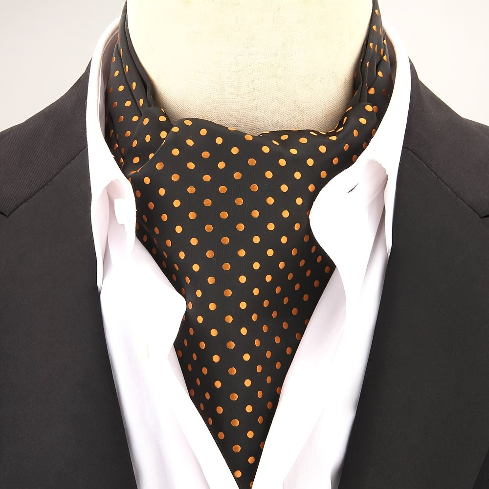 Men's Polka Dot Ascot Cravat Shirt Scarf Polyester for Casual and Formal Wear