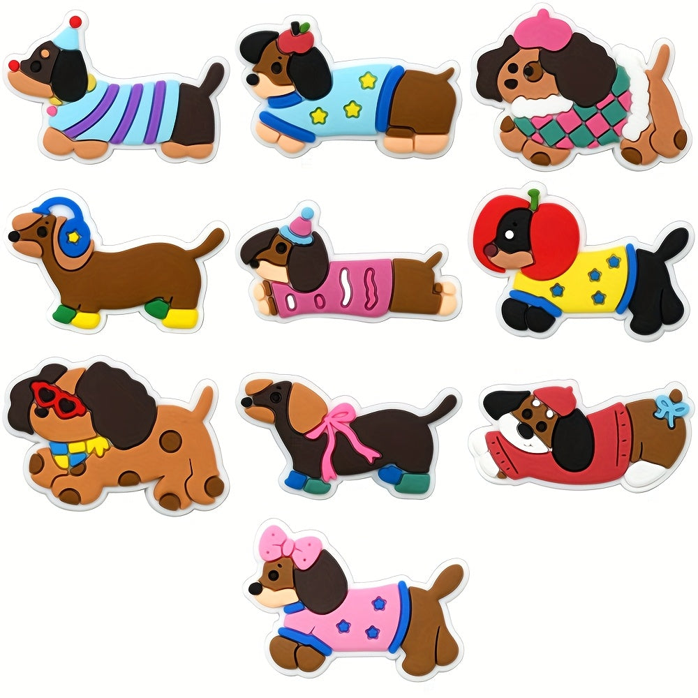 10 Pcs Plastic Dachshund Shoe Charms Dog Shoe Accessories for Sandals