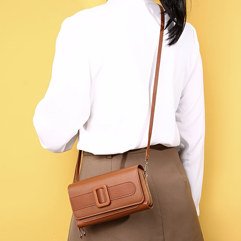 Ayollar uchun mo'ljallangan, ish, kechki tadbirlar, partiyalar va 14-fevral uchun ideal, zamonaviy va amaliy bir rangli PU xoch sumka.