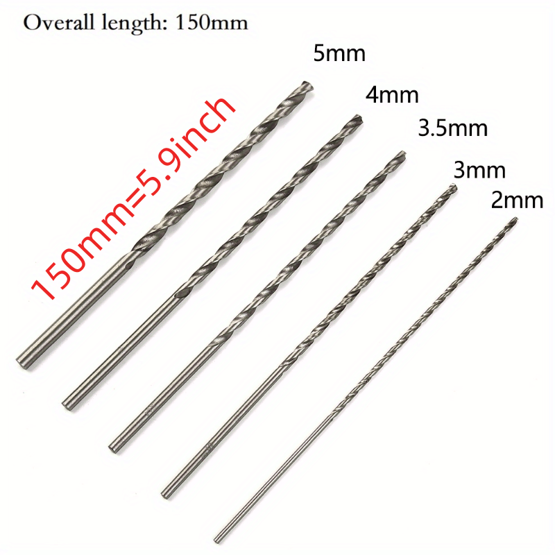 5pcs HSS Twist Drill Bit Set 2-5mm High Speed Steel Woodworking Tools