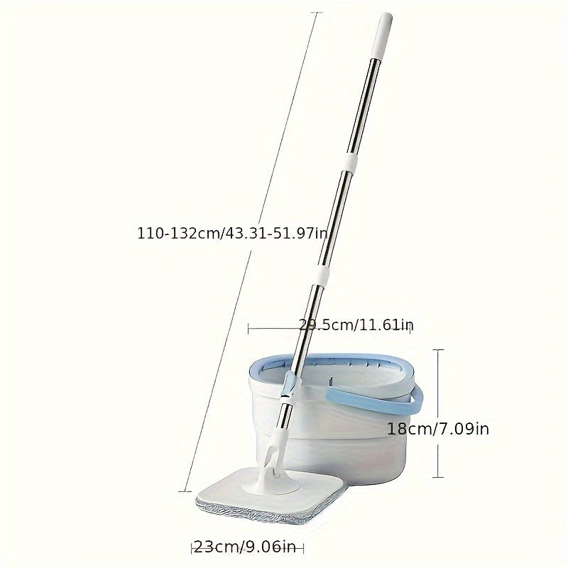 Spin Mop and Bucket Set with 5 Reusable Pads for Wet and Dry Floor Cleaning
