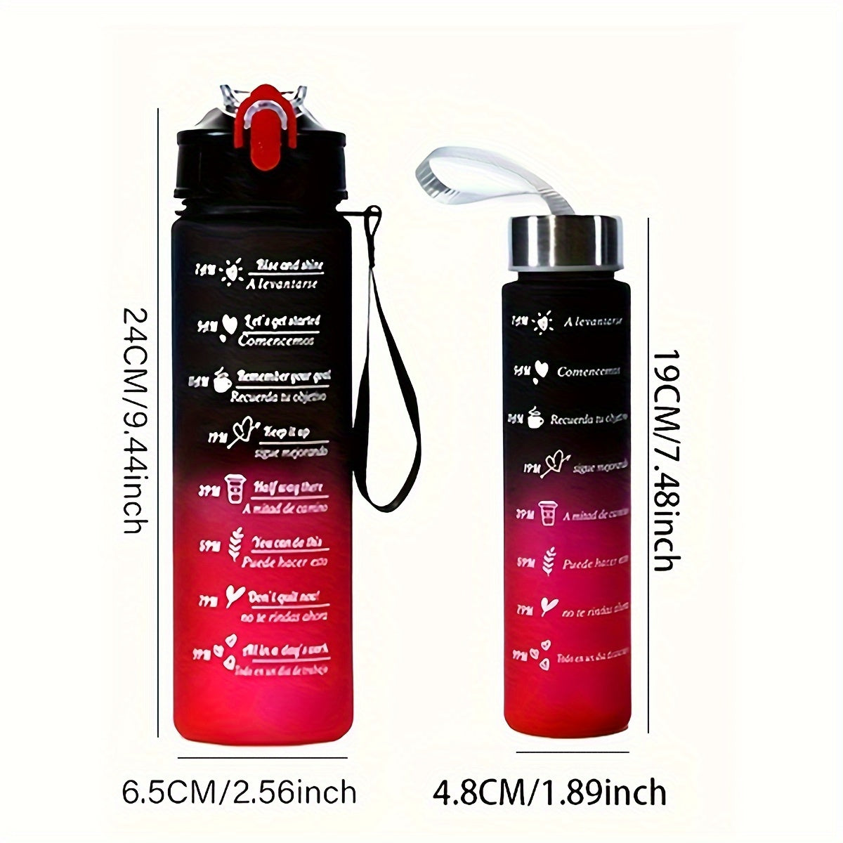 750 мл градиентная матовая спортивная бутылка для воды с соломинкой - без ПВХ, идеально подходит для бега и активного отдыха